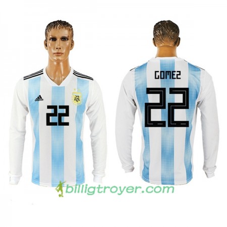 Billige Fotballdrakter Argentina Gomez 22 VM 2018 Hjemmedraktsett Langermet